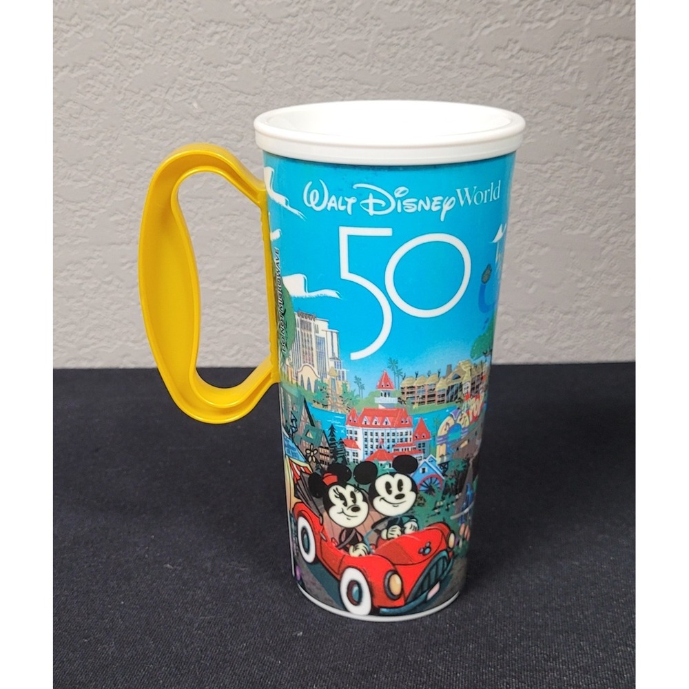 Disney World 50th Anniversary Resort Refillable Mug Travel Cup (Missing Lid)